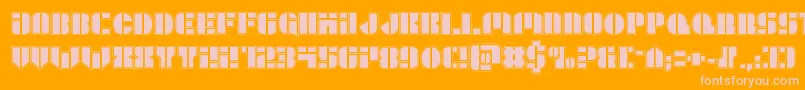 Leaguewarsacad Font – Pink Fonts on Orange Background