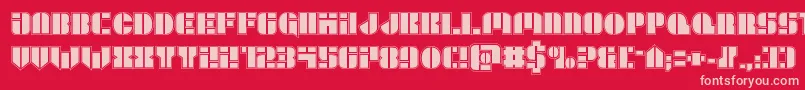 Leaguewarsacad Font – Pink Fonts on Red Background