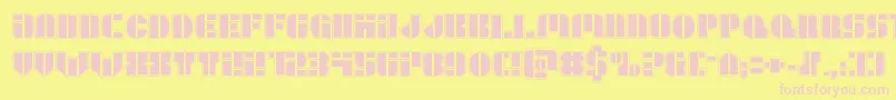 Leaguewarsacad Font – Pink Fonts on Yellow Background