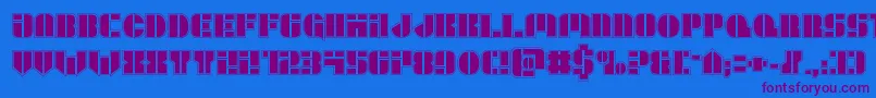 Leaguewarsacad Font – Purple Fonts on Blue Background