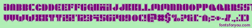 Leaguewarsacad Font – Purple Fonts on Green Background
