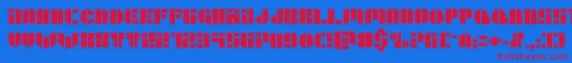 Leaguewarsacad Font – Red Fonts on Blue Background