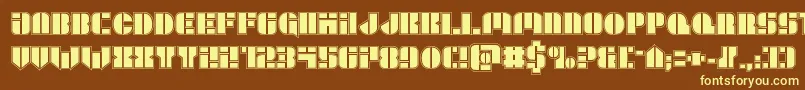 Leaguewarsacad Font – Yellow Fonts on Brown Background