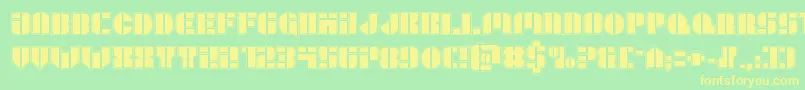 Leaguewarsacad Font – Yellow Fonts on Green Background