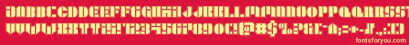 Leaguewarsacad Font – Yellow Fonts on Red Background