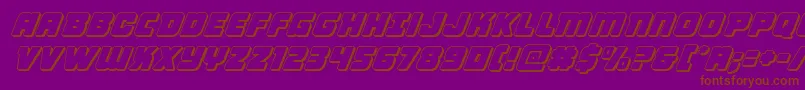 Victorycomics3Dital-fontti – ruskeat fontit violetilla taustalla