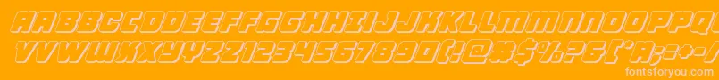 Victorycomics3Dital-Schriftart – Rosa Schriften auf orangefarbenem Hintergrund