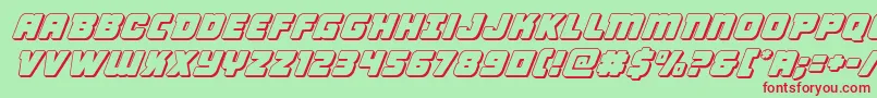 フォントVictorycomics3Dital – 赤い文字の緑の背景