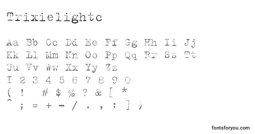 Fuente Trixielightc - alfabeto, números, caracteres especiales
