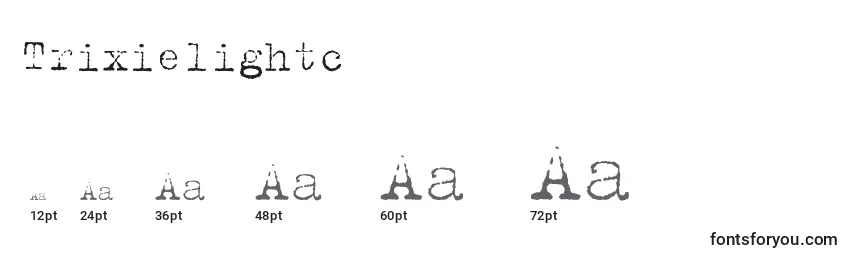 Размеры шрифта Trixielightc
