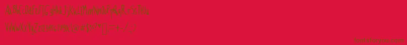 Czcionka Mfooont – brązowe czcionki na czerwonym tle