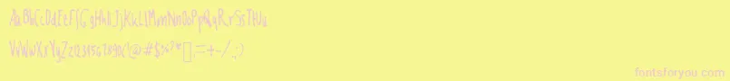フォントMfooont – ピンクのフォント、黄色の背景