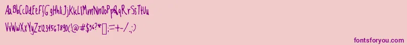 Mfooont Font – Purple Fonts on Pink Background