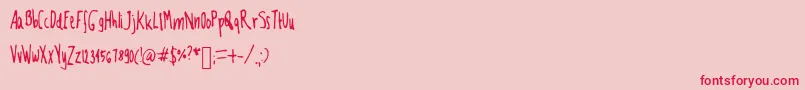 フォントMfooont – ピンクの背景に赤い文字