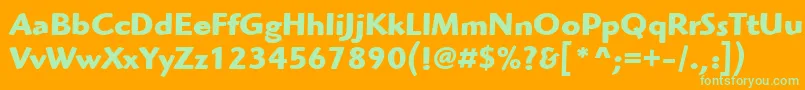 ItcHighlanderLtBold-Schriftart – Grüne Schriften auf orangefarbenem Hintergrund
