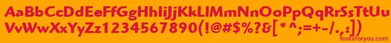 ItcHighlanderLtBold Font – Red Fonts on Orange Background