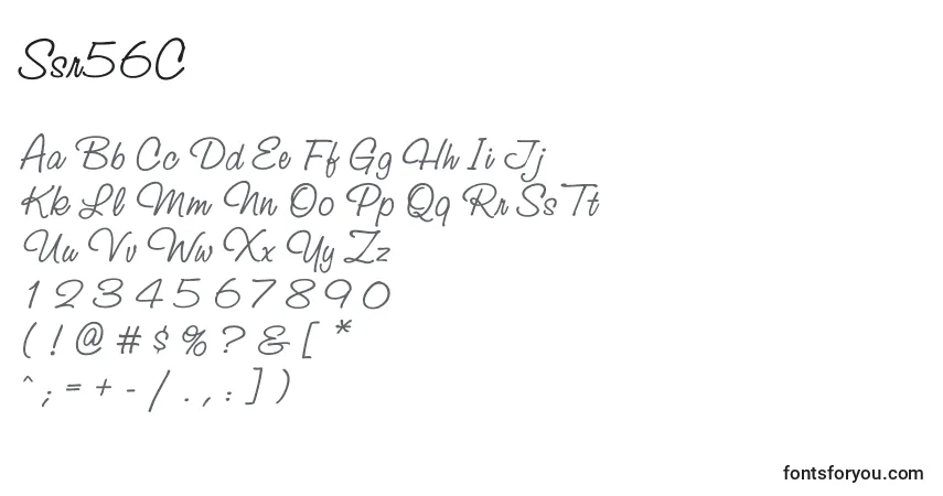 A fonte Ssr56C – alfabeto, números, caracteres especiais