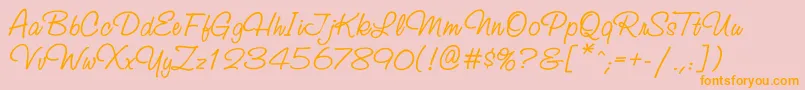 Ssr56C Font – Orange Fonts on Pink Background