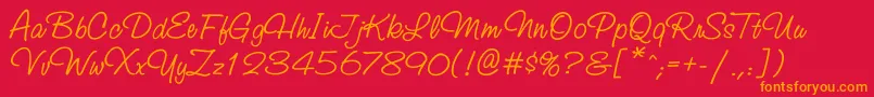 Ssr56C Font – Orange Fonts on Red Background