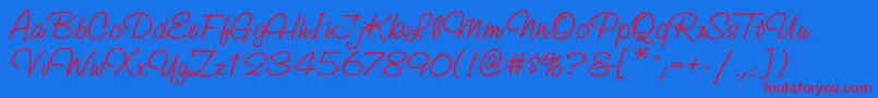 Ssr56C Font – Red Fonts on Blue Background