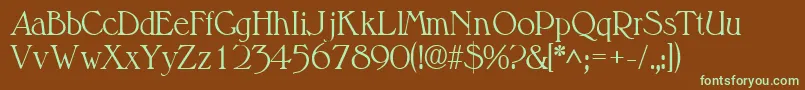 Шрифт ValitlightsskRegular – зелёные шрифты на коричневом фоне
