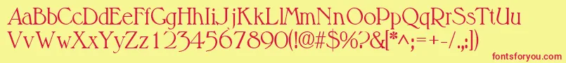 ValitlightsskRegular Font – Red Fonts on Yellow Background