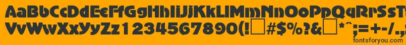 AdvertisersgothicRegularDb-Schriftart – Schwarze Schriften auf orangefarbenem Hintergrund