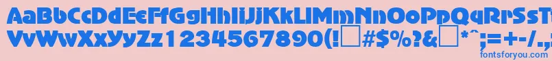 AdvertisersgothicRegularDb-Schriftart – Blaue Schriften auf rosa Hintergrund
