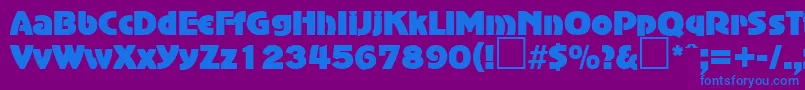 フォントAdvertisersgothicRegularDb – 紫色の背景に青い文字
