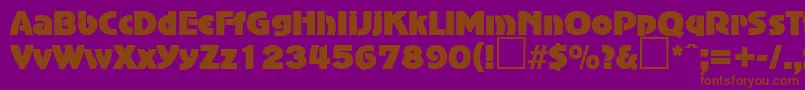フォントAdvertisersgothicRegularDb – 紫色の背景に茶色のフォント