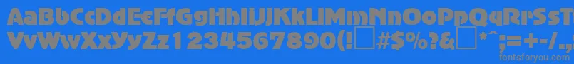 フォントAdvertisersgothicRegularDb – 青い背景に灰色の文字