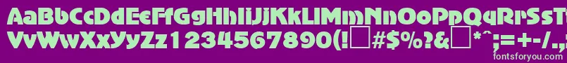フォントAdvertisersgothicRegularDb – 紫の背景に緑のフォント
