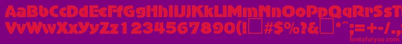 Czcionka AdvertisersgothicRegularDb – czerwone czcionki na fioletowym tle