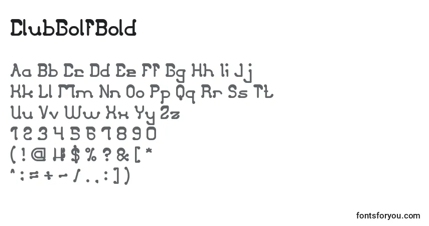 Fuente ClubGolfBold - alfabeto, números, caracteres especiales