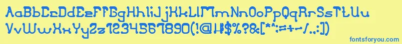 ClubGolfBold Font – Blue Fonts on Yellow Background