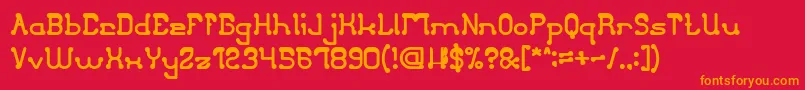 ClubGolfBold Font – Orange Fonts on Red Background