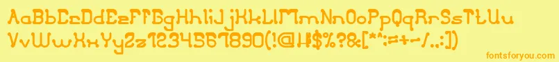 ClubGolfBold Font – Orange Fonts on Yellow Background