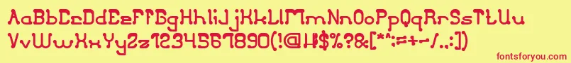 ClubGolfBold Font – Red Fonts on Yellow Background