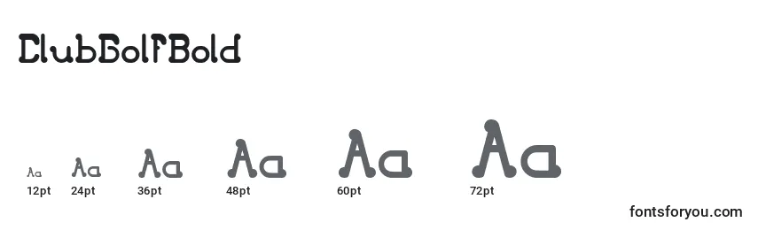 Größen der Schriftart ClubGolfBold