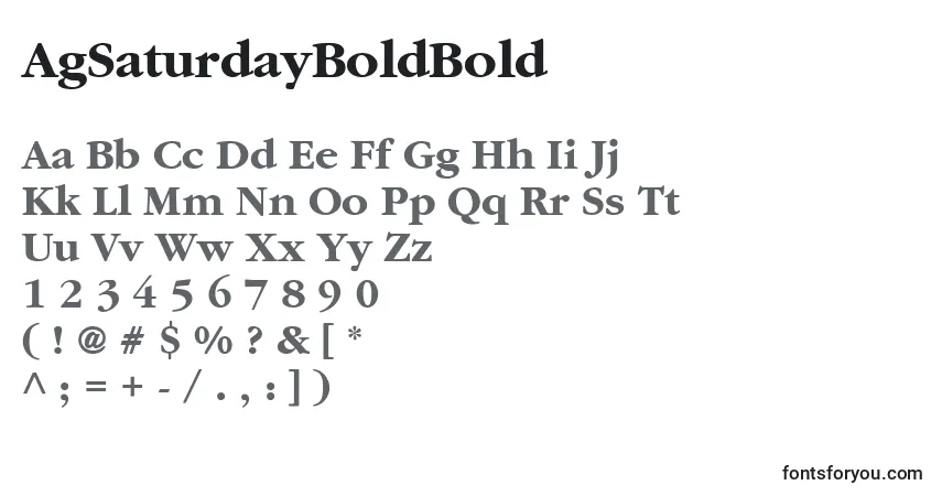 Schriftart AgSaturdayBoldBold – Alphabet, Zahlen, spezielle Symbole