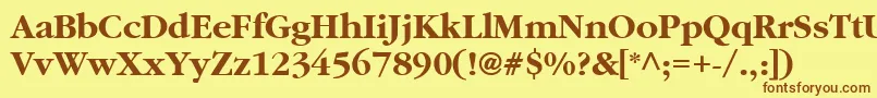 AgSaturdayBoldBold Font – Brown Fonts on Yellow Background