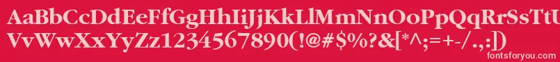 AgSaturdayBoldBold Font – Pink Fonts on Red Background