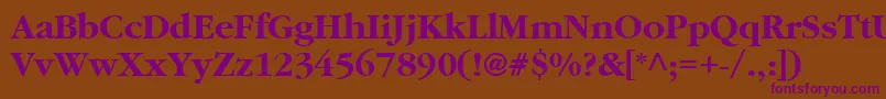 AgSaturdayBoldBold Font – Purple Fonts on Brown Background