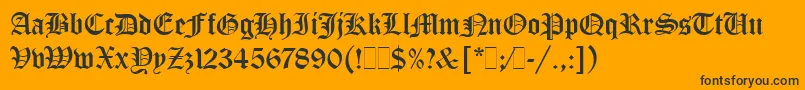 OldEnglishLetPlain.1.0-Schriftart – Schwarze Schriften auf orangefarbenem Hintergrund