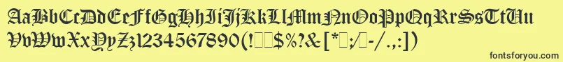 OldEnglishLetPlain.1.0-Schriftart – Schwarze Schriften auf gelbem Hintergrund