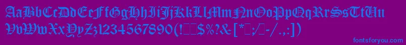 OldEnglishLetPlain.1.0 Font – Blue Fonts on Purple Background