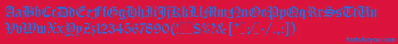 Police OldEnglishLetPlain.1.0 – polices bleues sur fond rouge