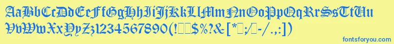 fuente OldEnglishLetPlain.1.0 – Fuentes Azules Sobre Fondo Amarillo