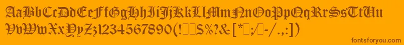 Шрифт OldEnglishLetPlain.1.0 – коричневые шрифты на оранжевом фоне