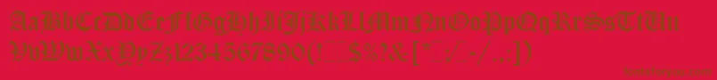 OldEnglishLetPlain.1.0-Schriftart – Braune Schriften auf rotem Hintergrund